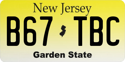 NJ license plate B67TBC