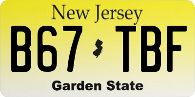 NJ license plate B67TBF