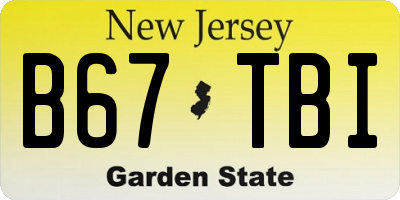 NJ license plate B67TBI