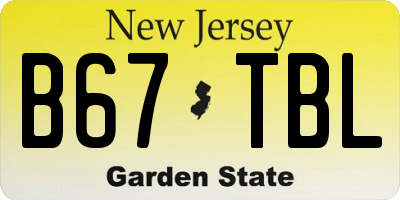 NJ license plate B67TBL