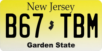 NJ license plate B67TBM