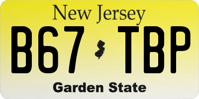 NJ license plate B67TBP