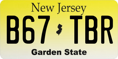 NJ license plate B67TBR