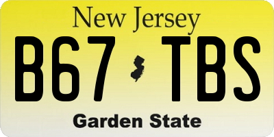 NJ license plate B67TBS