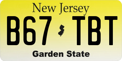 NJ license plate B67TBT
