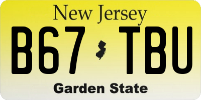 NJ license plate B67TBU