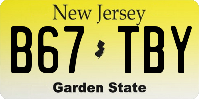 NJ license plate B67TBY