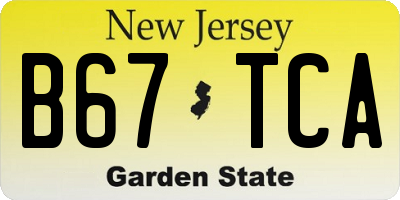 NJ license plate B67TCA