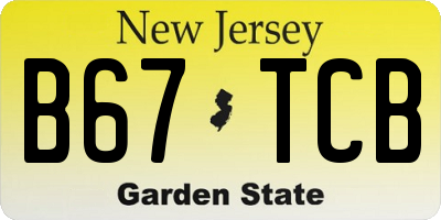 NJ license plate B67TCB
