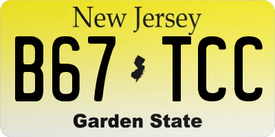 NJ license plate B67TCC