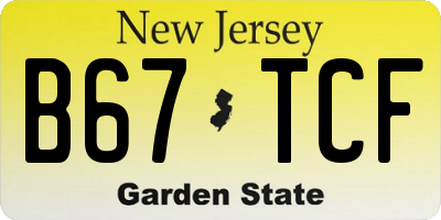 NJ license plate B67TCF