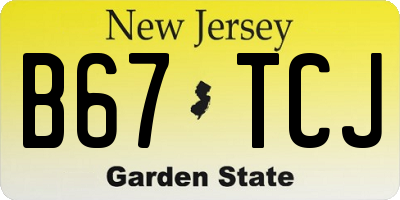 NJ license plate B67TCJ