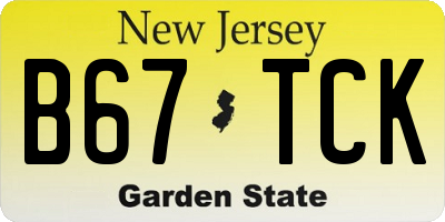 NJ license plate B67TCK