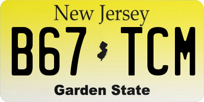 NJ license plate B67TCM