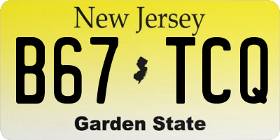 NJ license plate B67TCQ