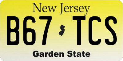 NJ license plate B67TCS