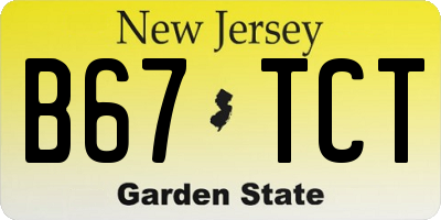 NJ license plate B67TCT