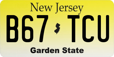 NJ license plate B67TCU