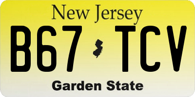 NJ license plate B67TCV