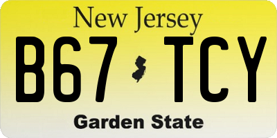 NJ license plate B67TCY