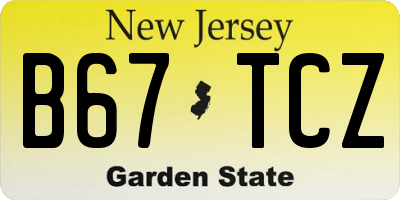 NJ license plate B67TCZ