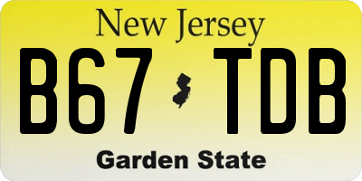 NJ license plate B67TDB