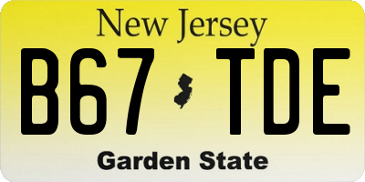 NJ license plate B67TDE