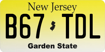 NJ license plate B67TDL