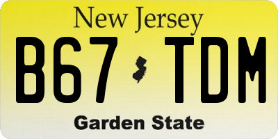 NJ license plate B67TDM