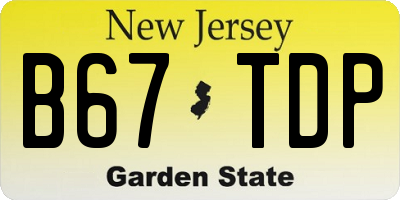 NJ license plate B67TDP