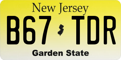 NJ license plate B67TDR
