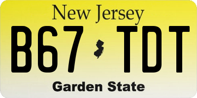 NJ license plate B67TDT