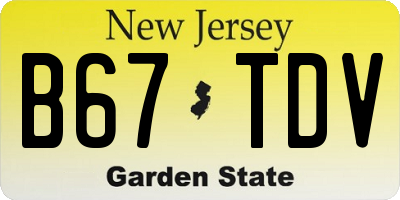 NJ license plate B67TDV