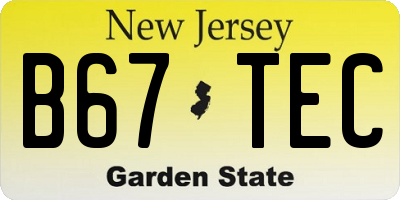 NJ license plate B67TEC