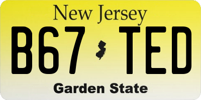 NJ license plate B67TED