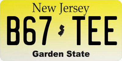 NJ license plate B67TEE