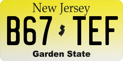 NJ license plate B67TEF