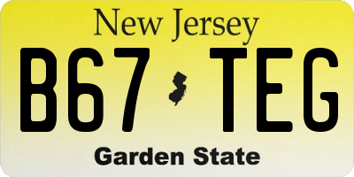 NJ license plate B67TEG