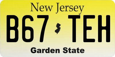 NJ license plate B67TEH
