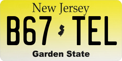 NJ license plate B67TEL