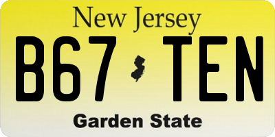 NJ license plate B67TEN
