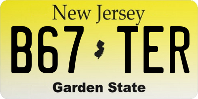 NJ license plate B67TER