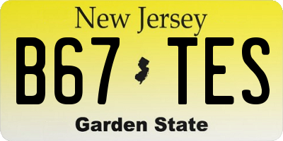 NJ license plate B67TES