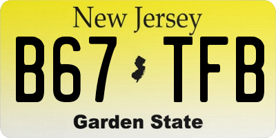 NJ license plate B67TFB