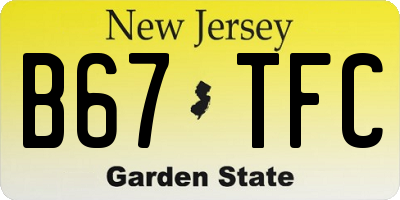 NJ license plate B67TFC