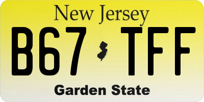 NJ license plate B67TFF