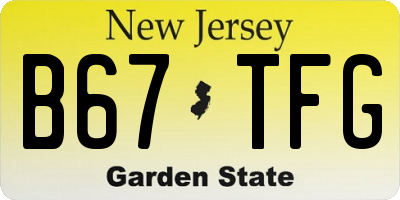 NJ license plate B67TFG