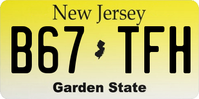 NJ license plate B67TFH