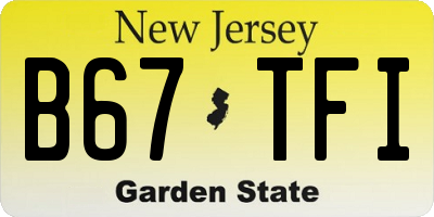 NJ license plate B67TFI