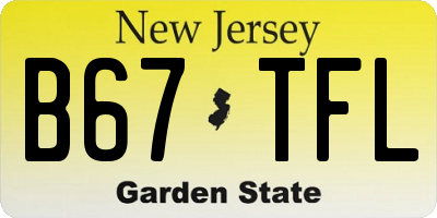 NJ license plate B67TFL